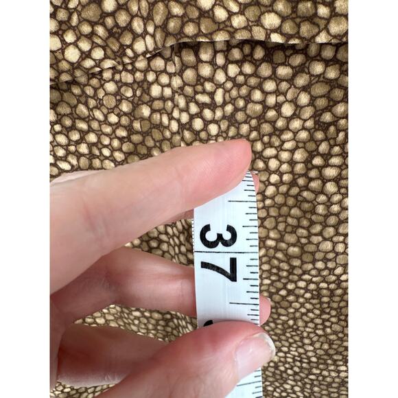 90s Vintage Dress Womens Small Brown Silk Mini Tie Front V Neck Short Sleeve - Picture 6 of 7